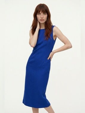 ALFRED SUNG Cobalt Blue Sleeveless Shift Dress